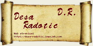Desa Radotić vizit kartica